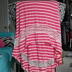 Coral and white skirt